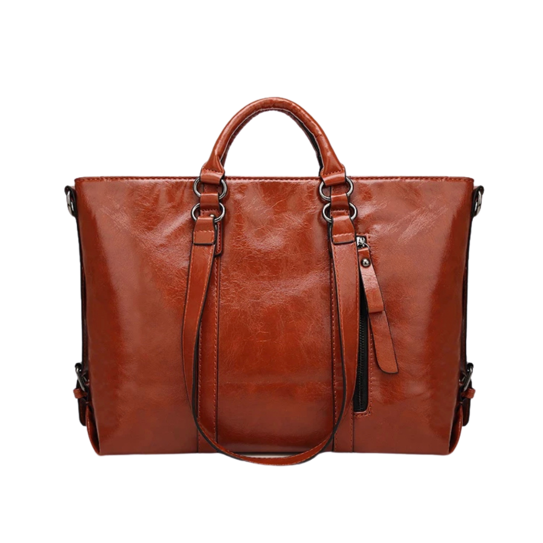 Alexa Vegan Leather Office Bag: Black – Rosenix