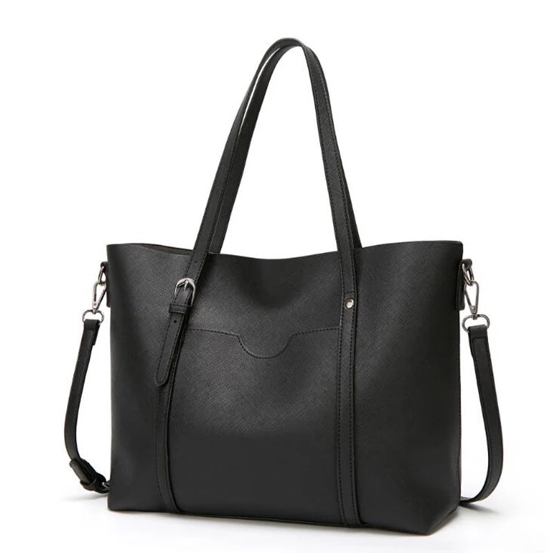 Alexa Vegan Leather Office Bag: Black – Rosenix