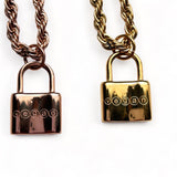 Padlock pendant vegan pride gold chain necklace - Rosenix