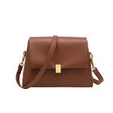 Mariah Vegan Leather Shoulder Bag: Brown - Rosenix