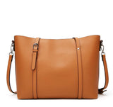 Alexa Vegan Leather Office Bag: Brown