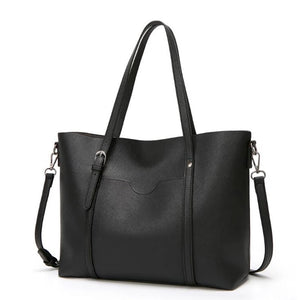 Alexa Vegan Leather Office Bag: Black - Rosenix