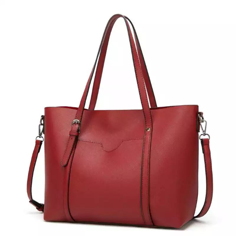 Alexa Vegan Leather Office Bag: Red - Rosenix