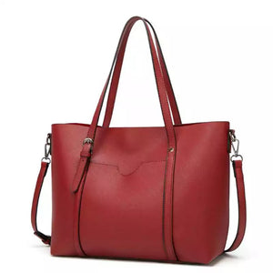 Alexa Vegan Leather Office Bag: Red